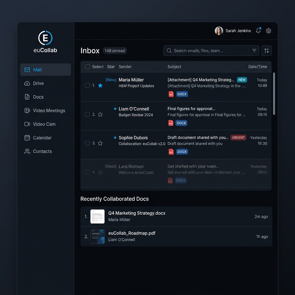 euCollab Workspace Interface